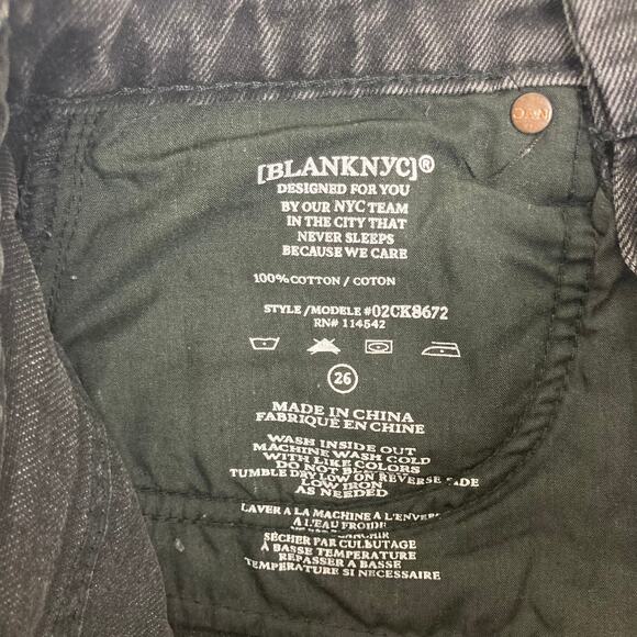 Blank NYC Black Cut Off Frayed High Waisted Shorts Sz 26 - Picture 7 of 8